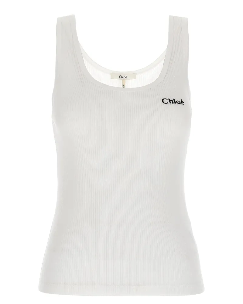 Chloé Logo Stickerei White