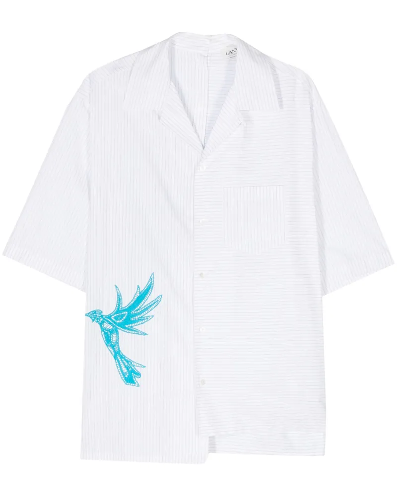 Lanvin Blatt kurzärmelig asymmetrisches Hemd 