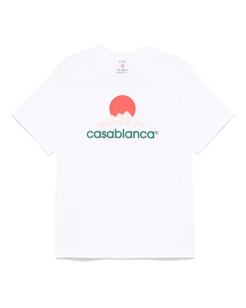 Casablanca Paris Bio -Baumwoll -T -Shirt White