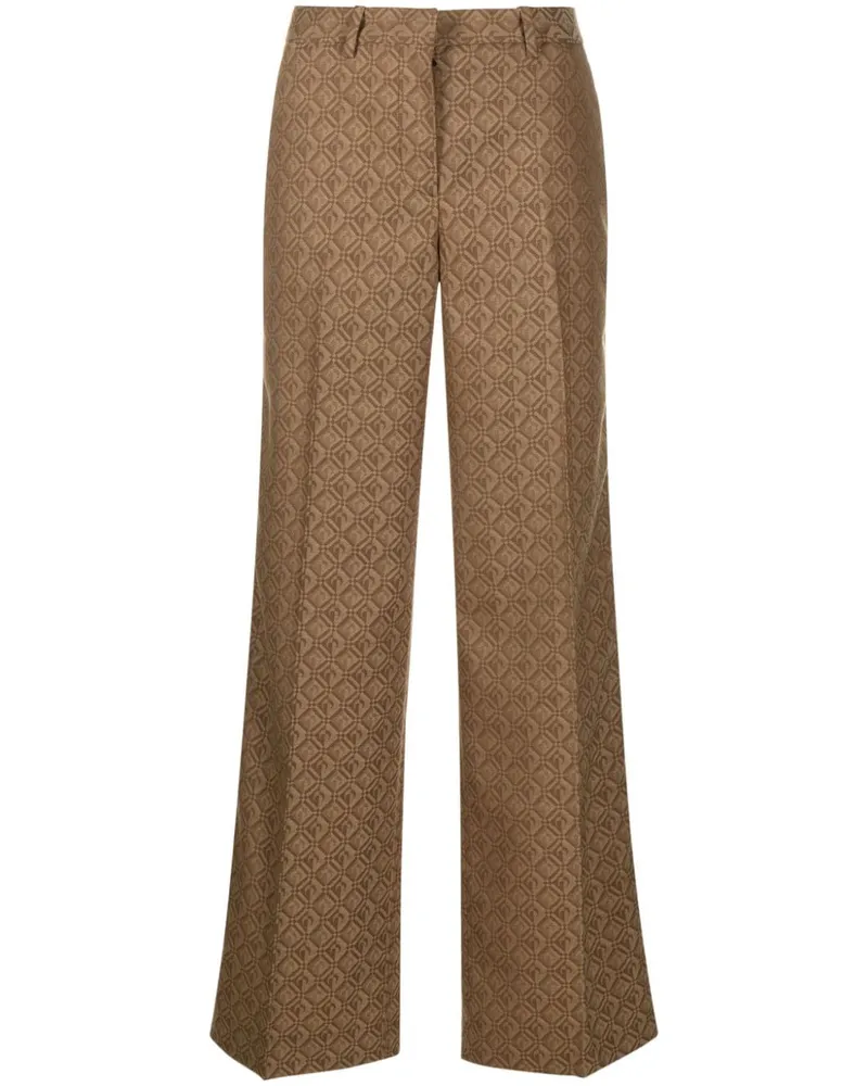 Marine Serre Monddienste Schneiderhose Beige