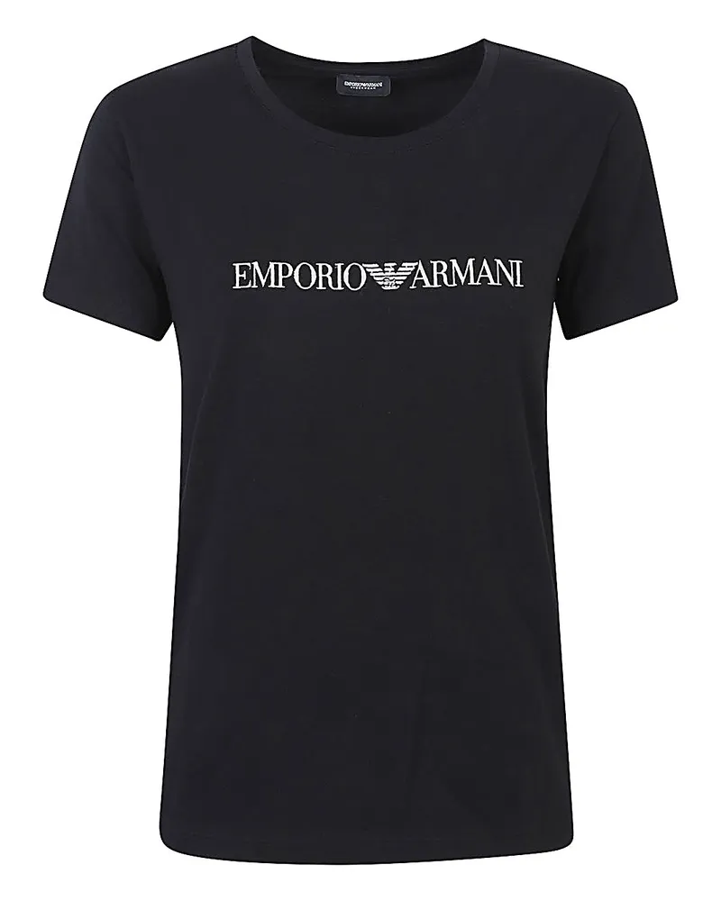 Emporio Armani Logo Baumwoll-T-Shirt Black
