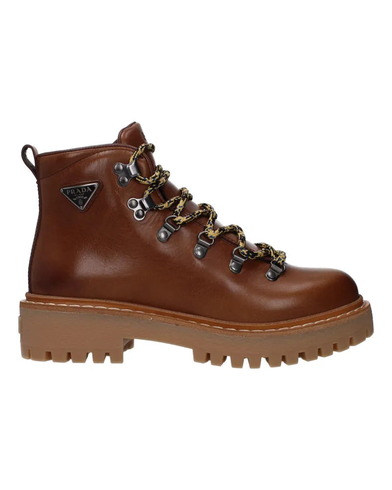 Prada Frauen 's Lederstiefel braun/Cognac -