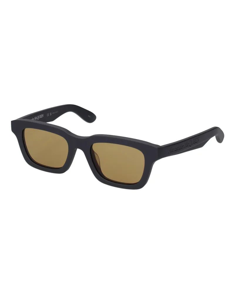 Alexander McQueen Herrens Sonnenbrille Acetat Grau/Gelb -