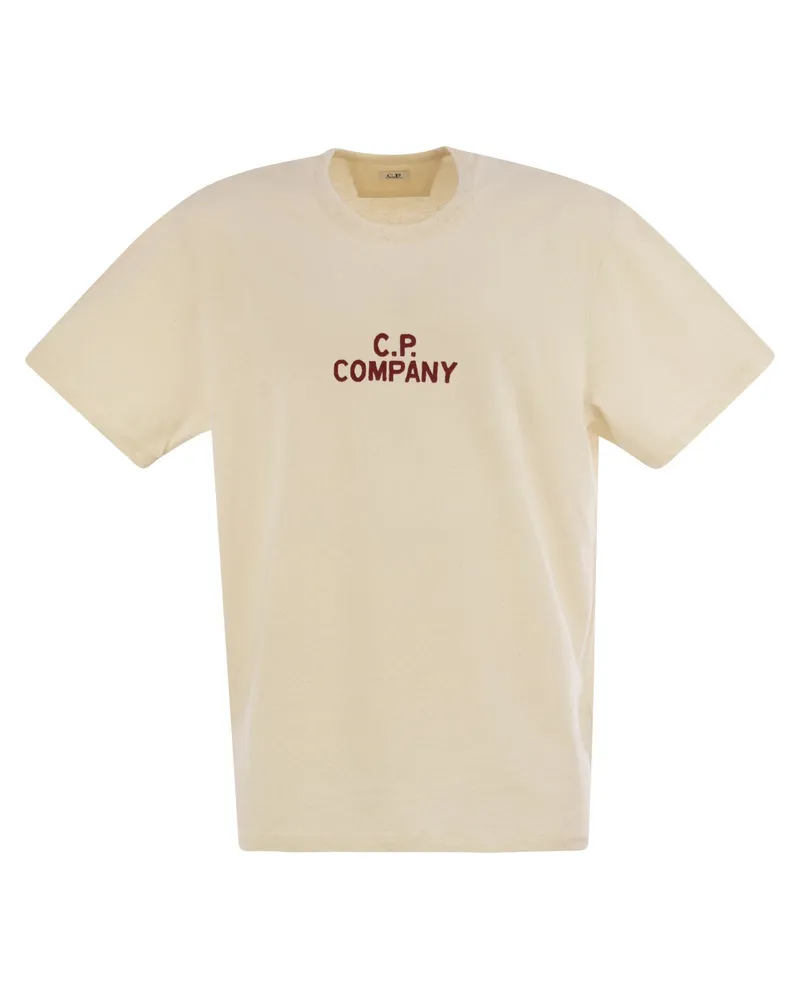 C.P. Company Natural Jersey T -Shirt mit Logo Light
