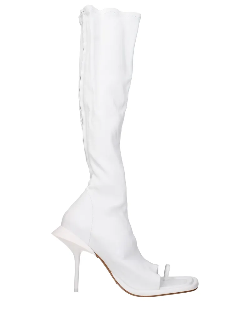 Max Mara Sportmax Damens Stiefel aus weißem Leder/optischem Weiß -