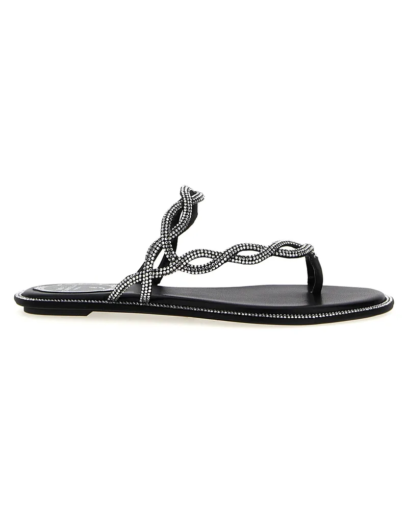 René Caovilla Geflecht' Sandalen Black