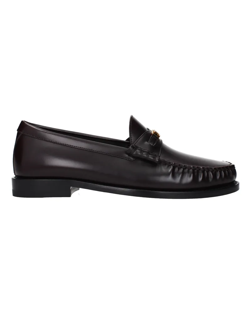 Celine Céline Triomphe Herrens Loafer aus rotem/burgunderfarbenem Leder -