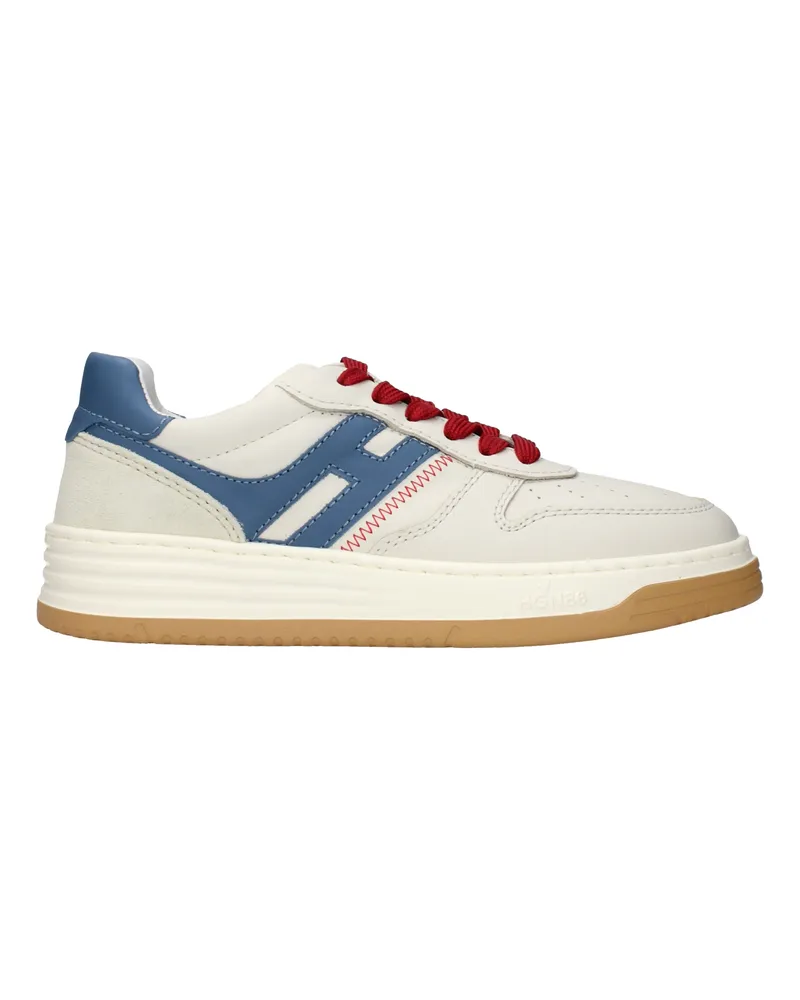 Hogan Sneakers H630 Memory Foam Damens Leder Beige/Luftfahrtblau -