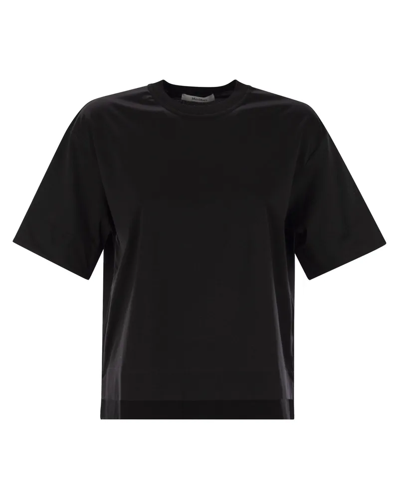 Max Mara Maser Baumwoll -T -Shirt Black