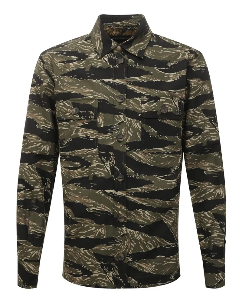 Dolce & Gabbana Tarnhemd Grün