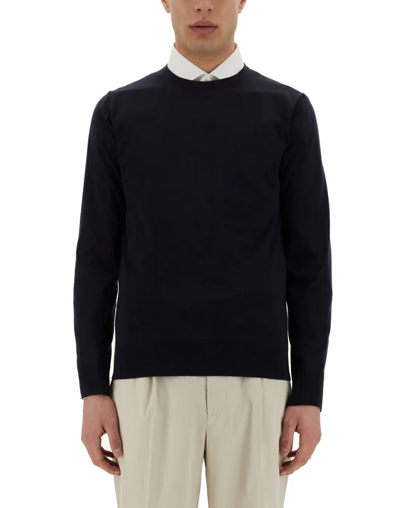 Ermenegildo Zegna Cashmere und Seidenpullover Blue