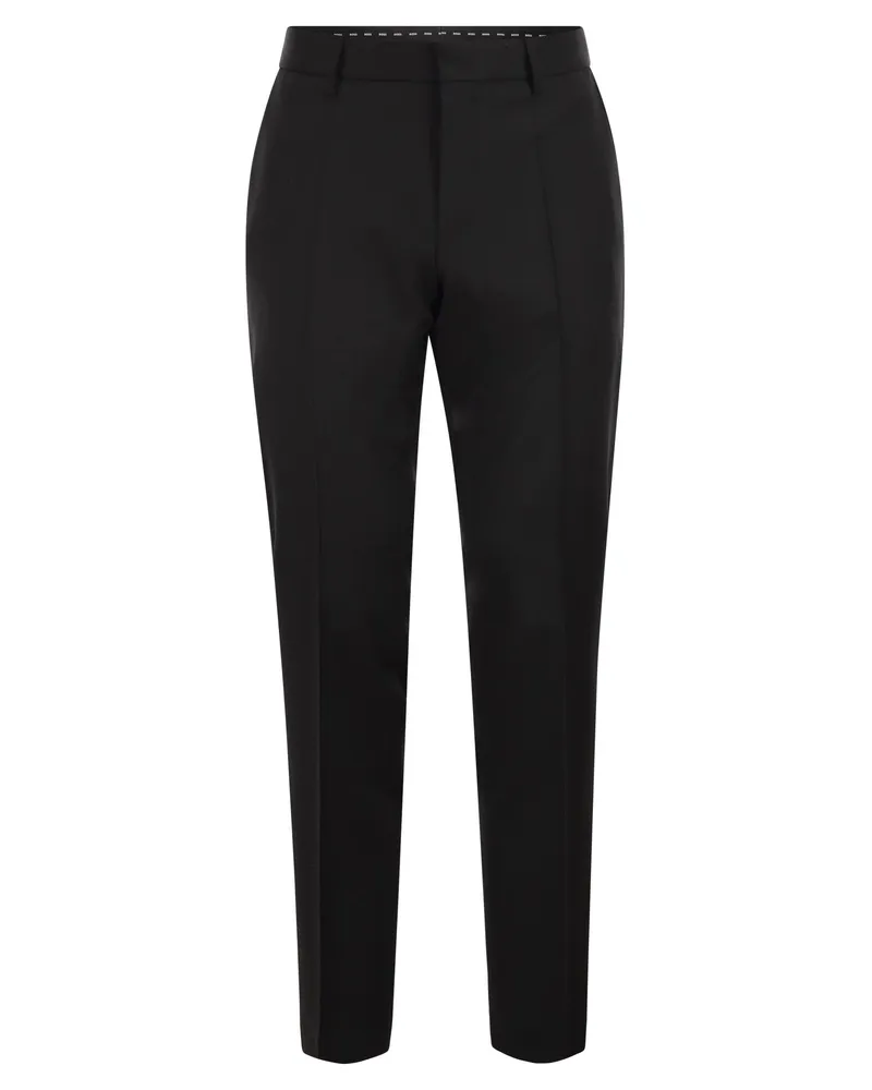 HUGO BOSS Slim-Fit-Hose aus Schurwoll-Serge Black