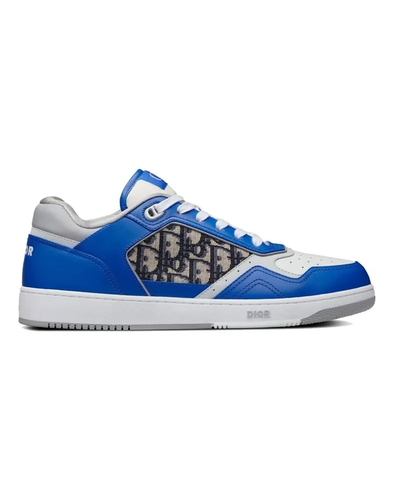 Dior Oblique Leder -Turnschuhe Blau