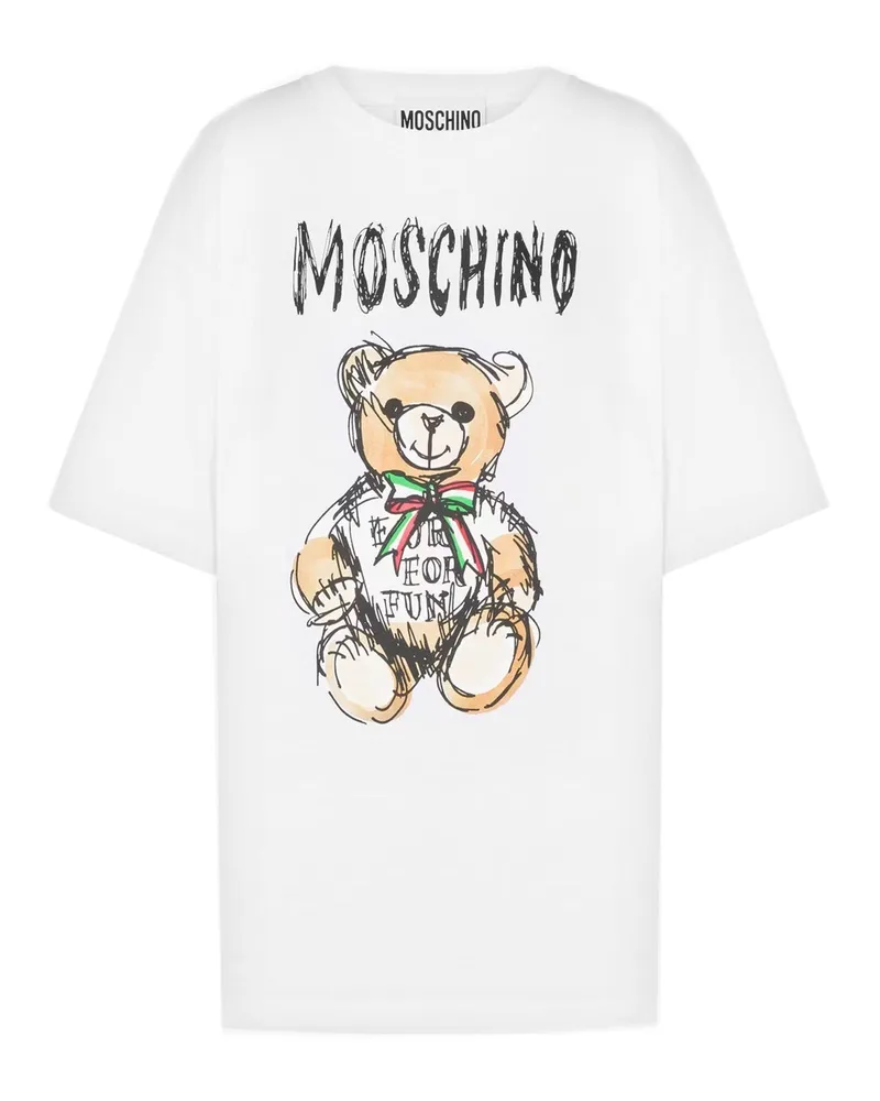 Moschino Couture Teddy Bear Cotton T -Shirt White