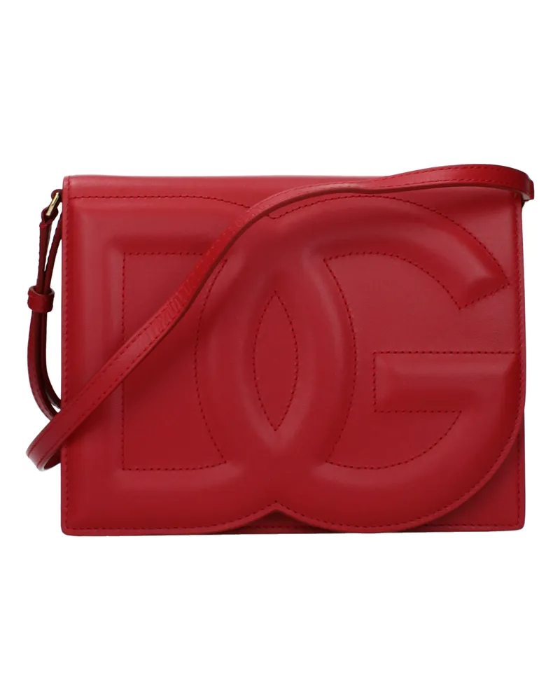 Dolce & Gabbana Dolce&Gabbana Damens Umhängetaschen aus rotem Leder -