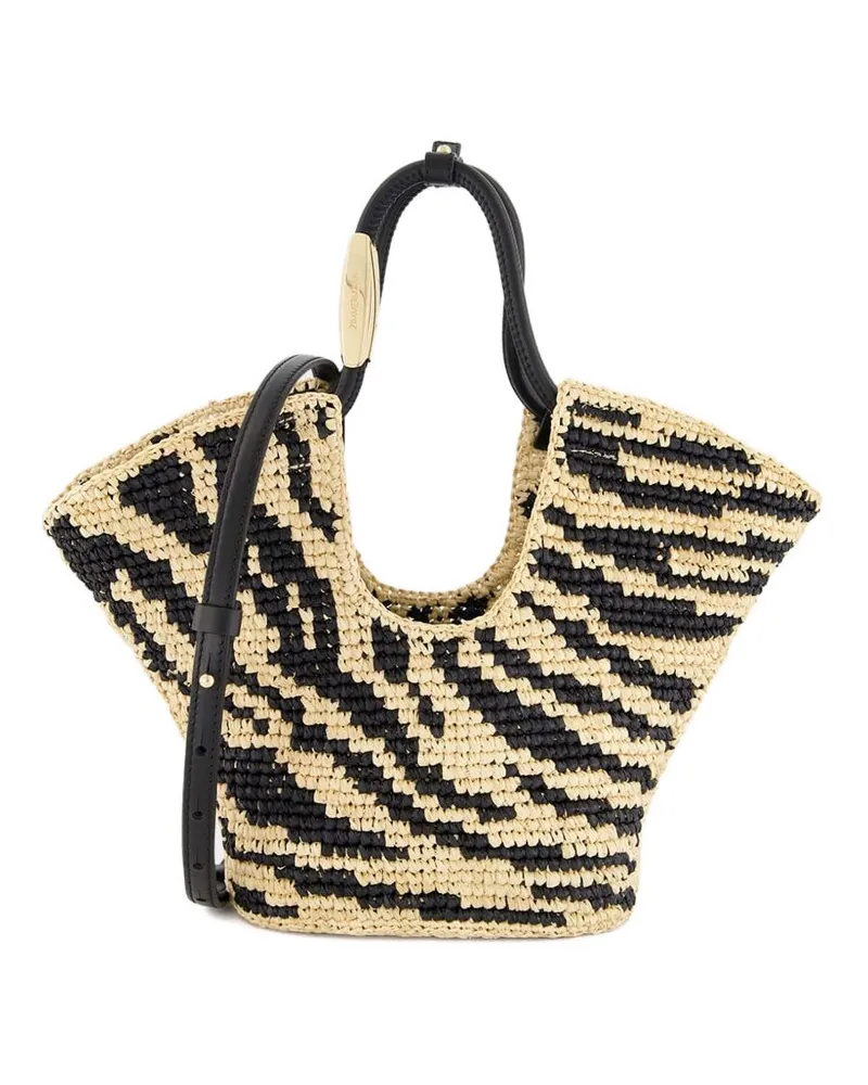 Zimmermann Goldentime Small Rafia Tote Black