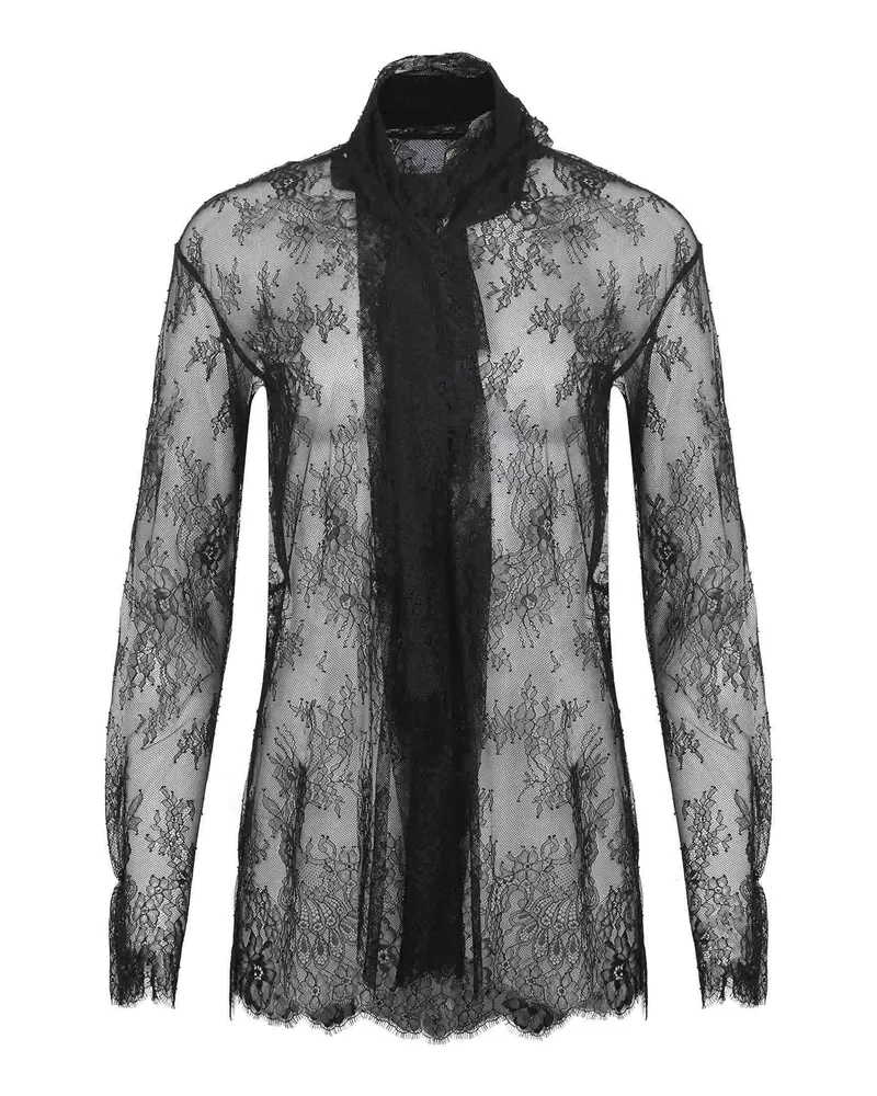Alberta Ferretti Hemd aus Spitze Black