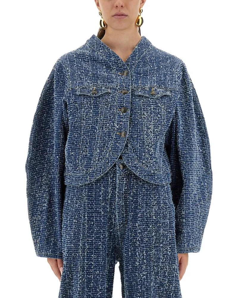ROTATE Birger Christensen Drehen Sie Birger Christensen Round Ärmeljacke Blue