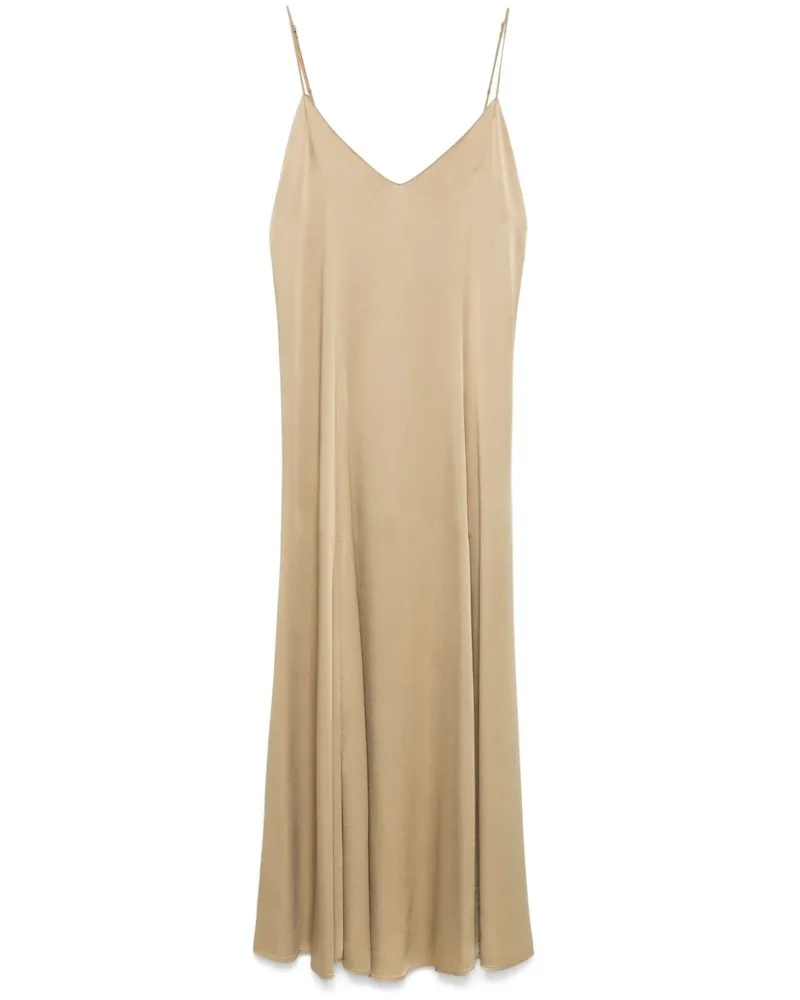 forte_forte Satin Midi Slippression Beige