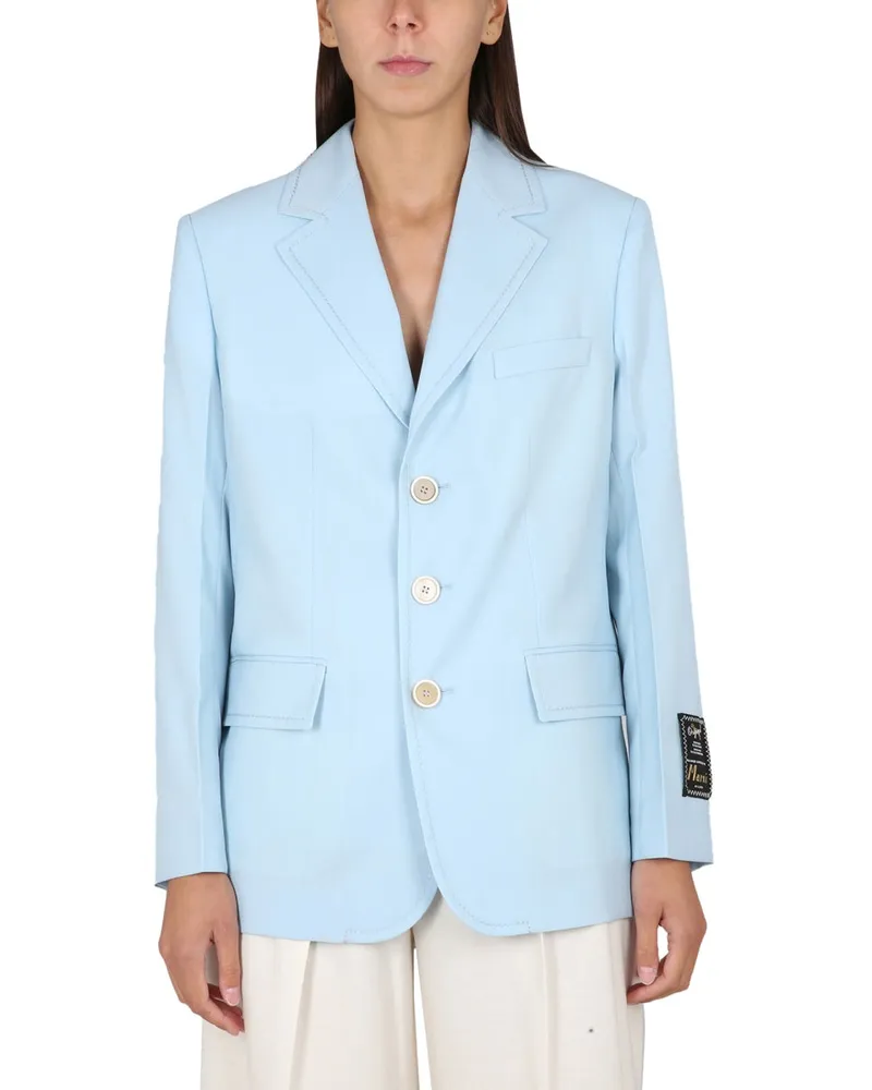 Marni coole Wolle langer Blazer Azure