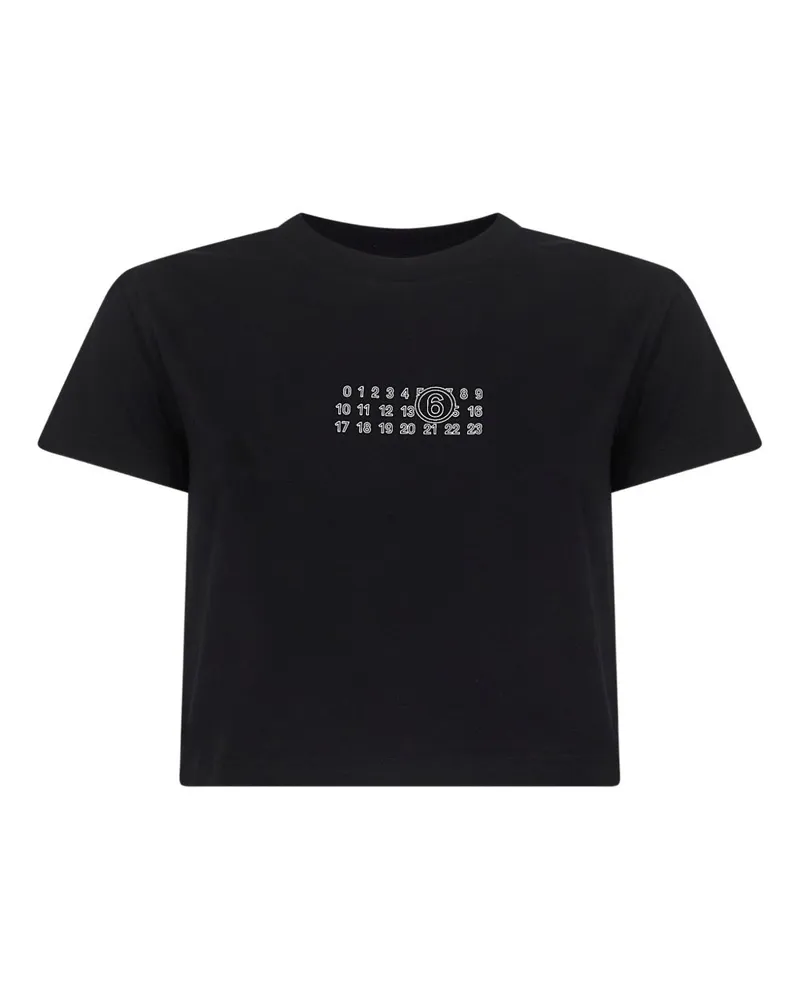 Maison Margiela Logo Baumwoll-T-Shirt Black