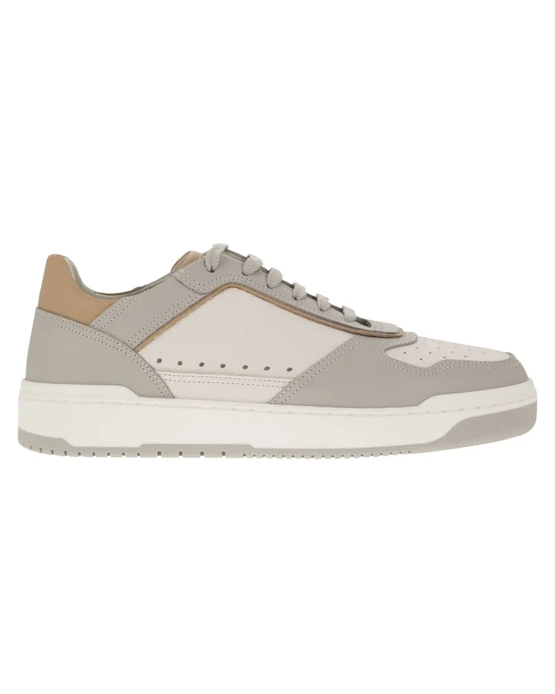 Brunello Cucinelli Calfskin Basket Sneakers Grey