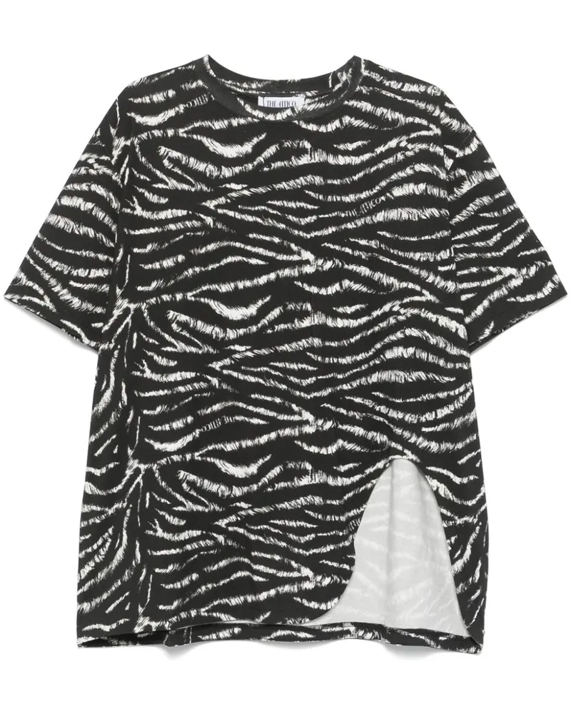ATTICO Das Attico Zebra Print Baumwoll -T -Shirt Zebrato