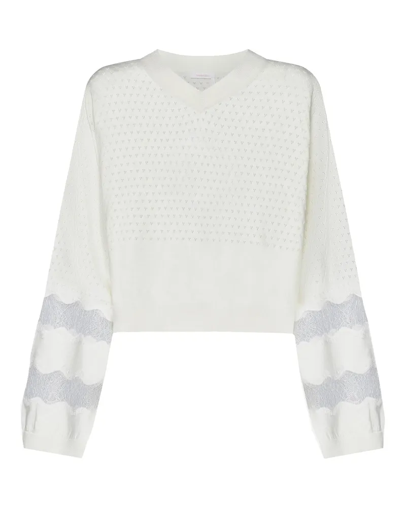 See by Chloé Siehe von Chloe See von Chloe Cotton und C BRO -Pullover Weiß