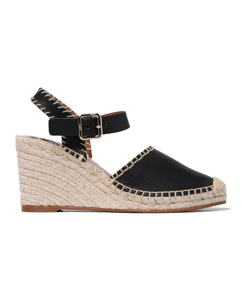Chloé Leder Keilsandalen Sandalen Schwarz