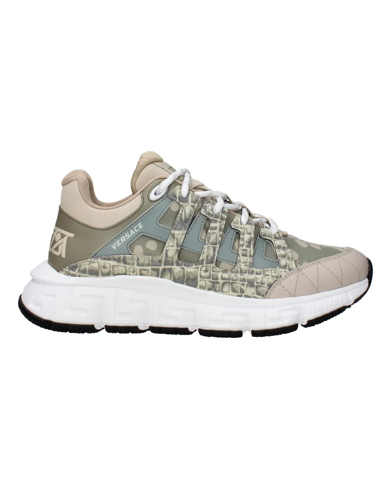 Versace Sneakers Trigreca Herrens Stoff Grün/Taupe -