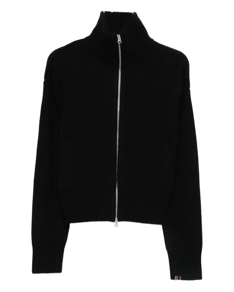extreme cashmere Extreme Kaschmir -Kaschmir -Strickjacken mit Reißverschluss Black