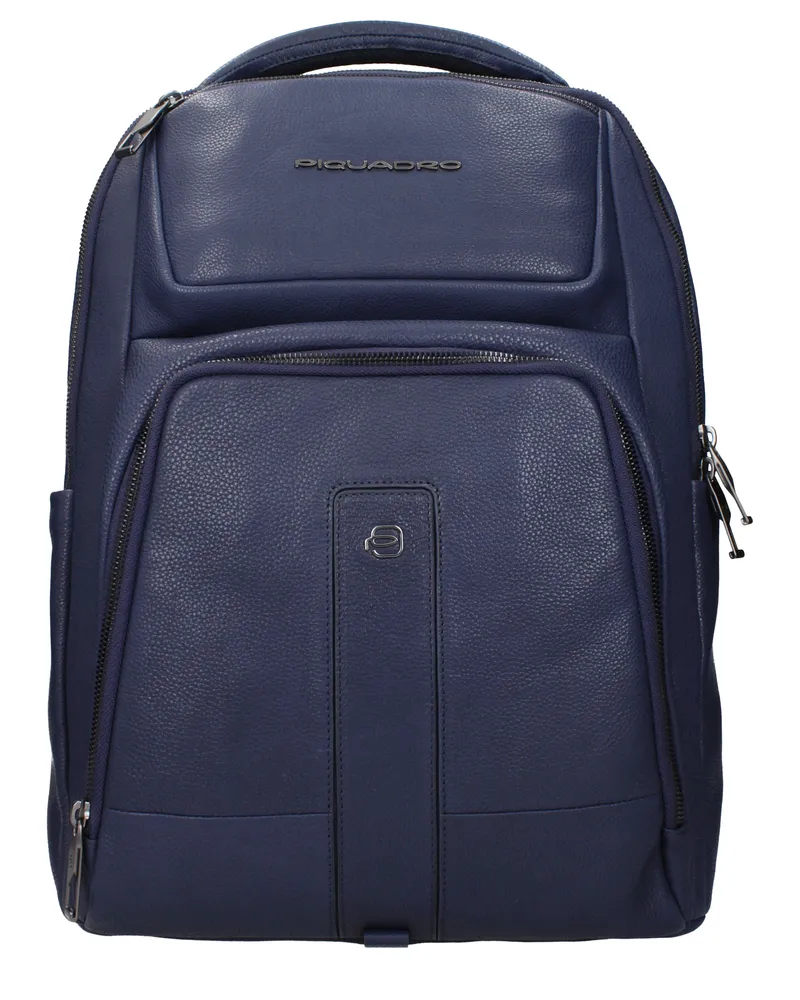 Piquadro Herrens Rucksäcke und Beuteltaschen aus blauem Leder -