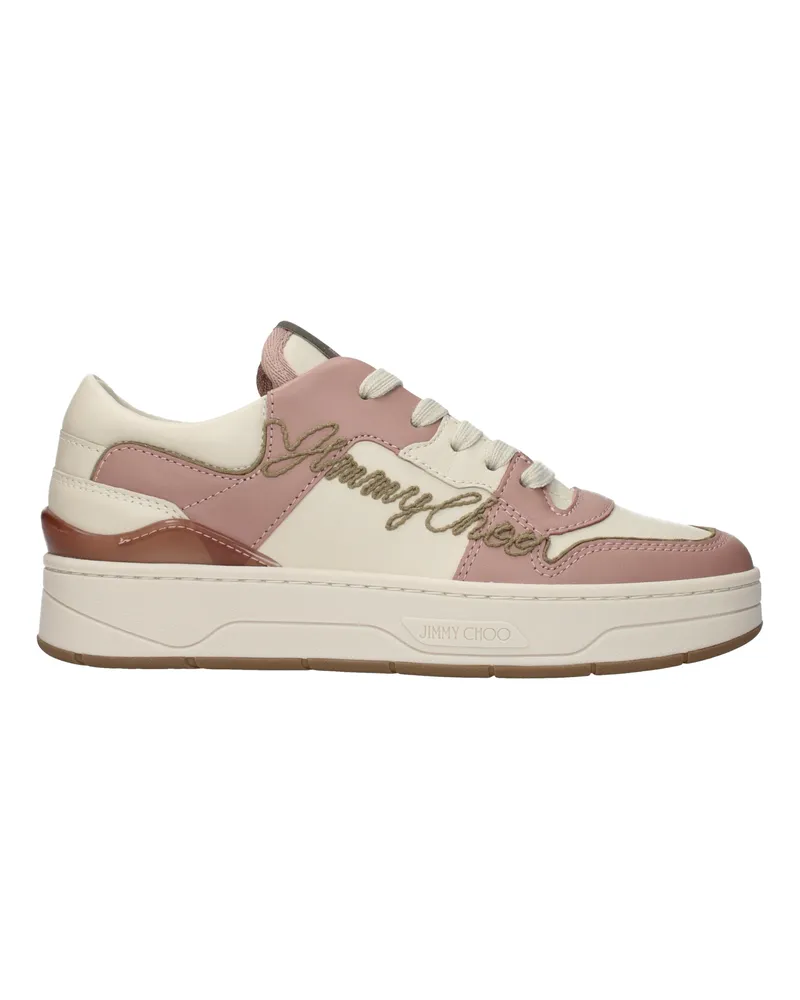 Jimmy Choo Florent Damens Turnschuhe aus rosa/braunem Leder -