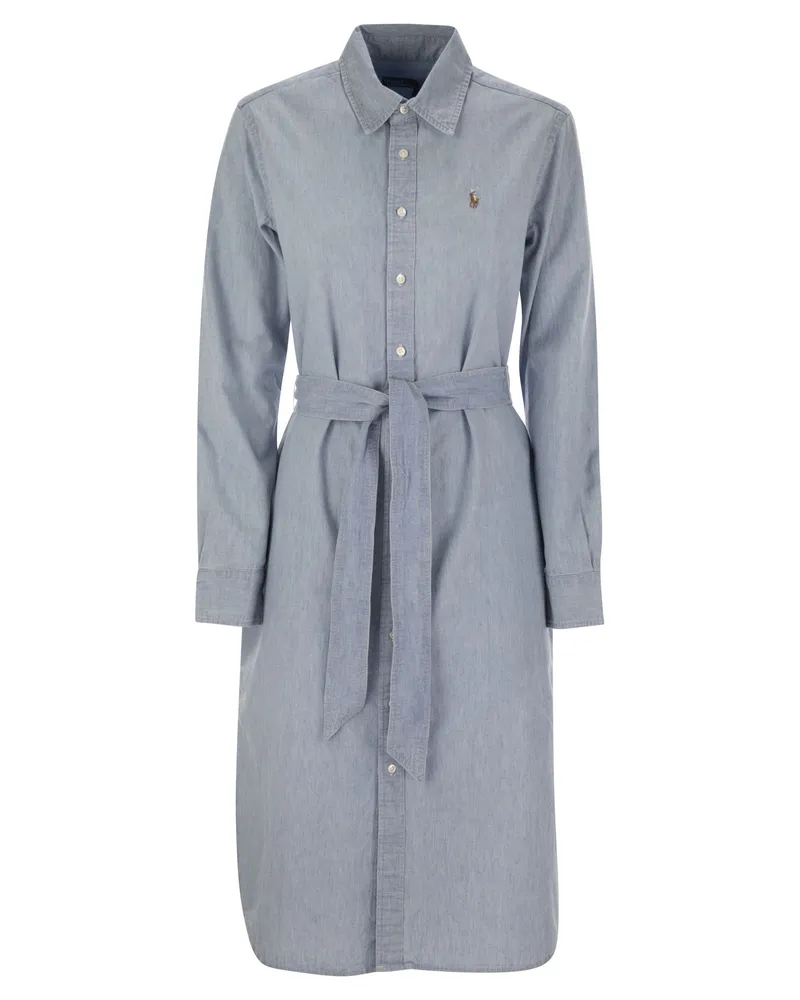 Ralph Lauren Cotton Chemisier mit Gürtel Light