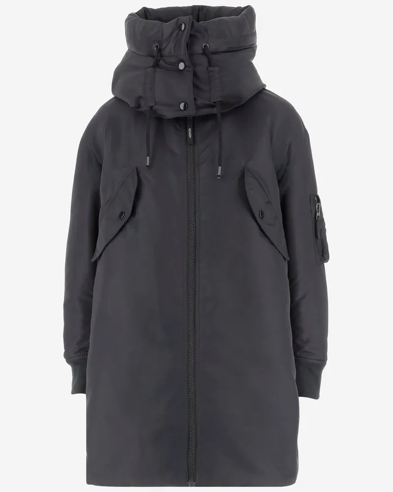 ASPESI Aspesi -technische Jacke mit hohem Kragen Black
