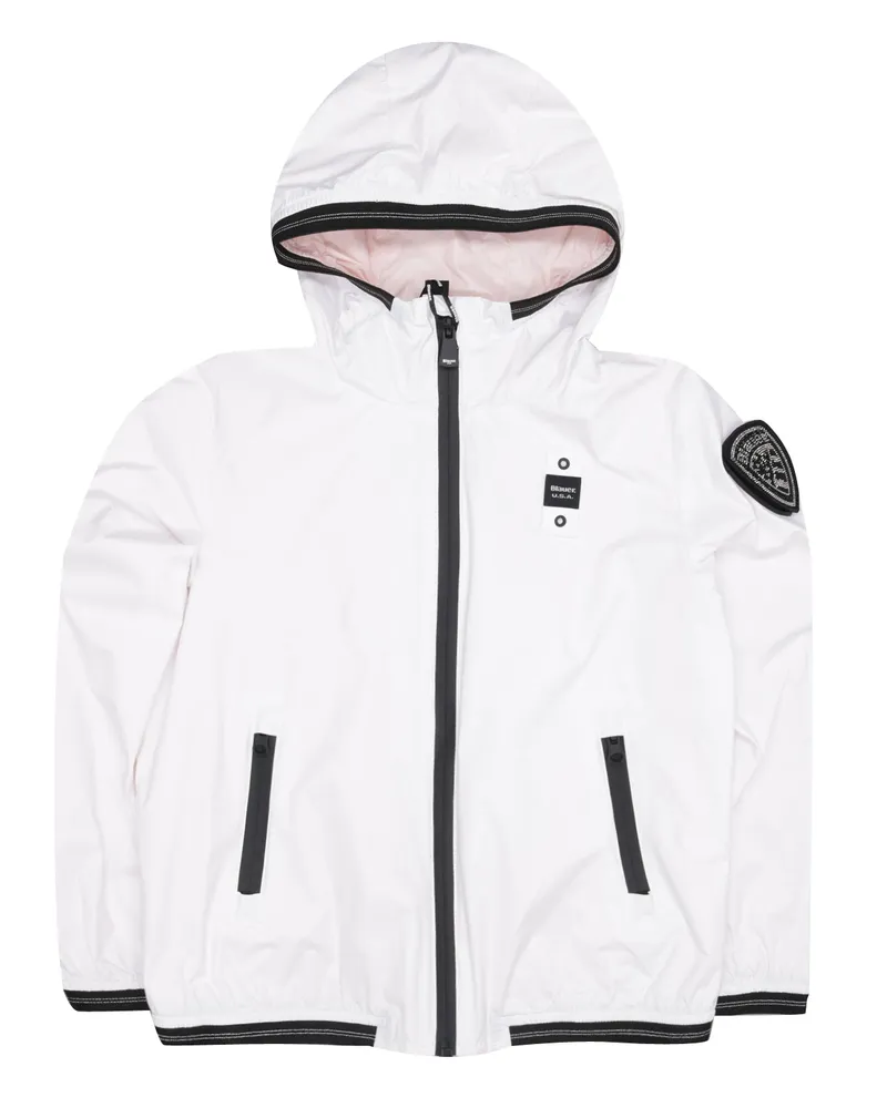 Blauer Mäntel weiß White