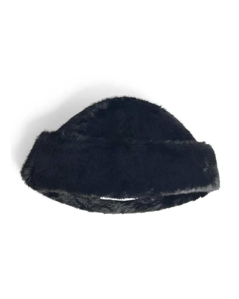 STAND Lovali' schwarzer Faux -Pelzkappe Black