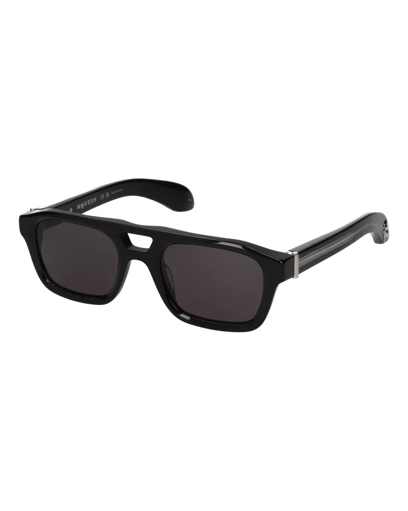 Alexander McQueen Herrens Sonnenbrille aus schwarzem Acetat -
