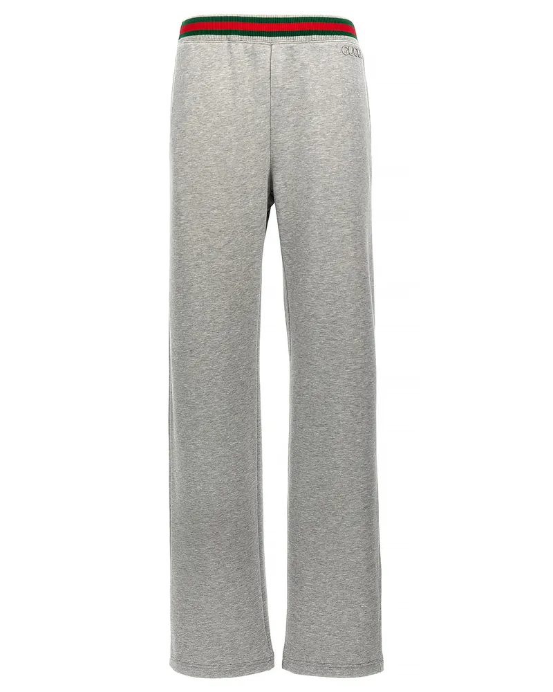 Gucci Web Tape Joggers Gray