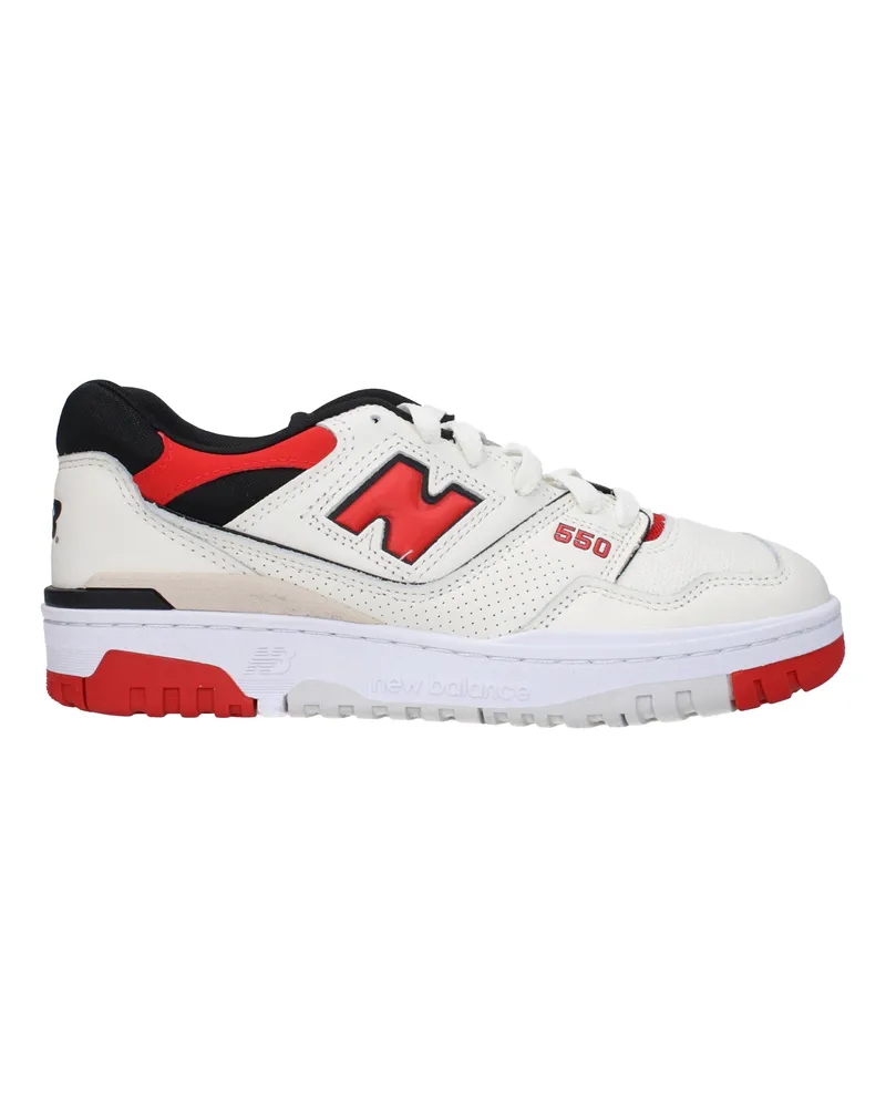 New Balance Sneakers 550 Herrens Leder Weiß/Rot -