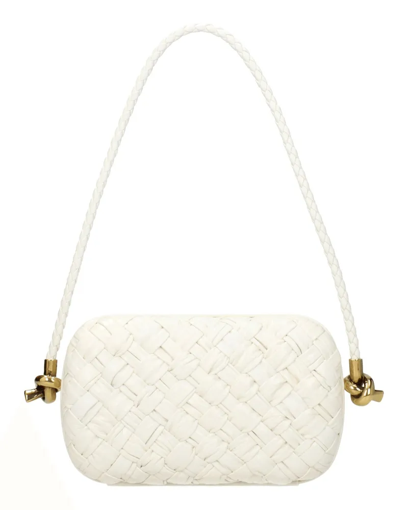 Bottega Veneta Damens Knot Umhängetaschen Weiß/Knochenleder -