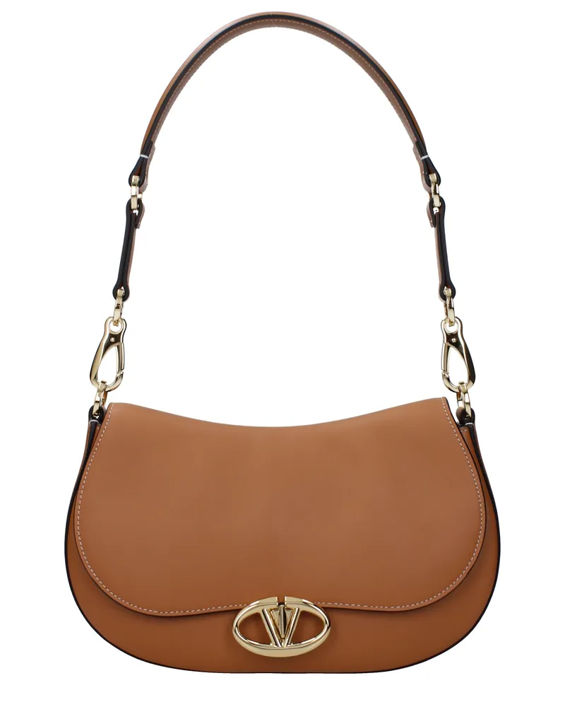 Valentino Garavani Damens Umhängetaschen Braun/Mandelleder -