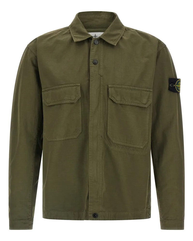Stone Island Überhemd aus Rohbaumwolle von Green