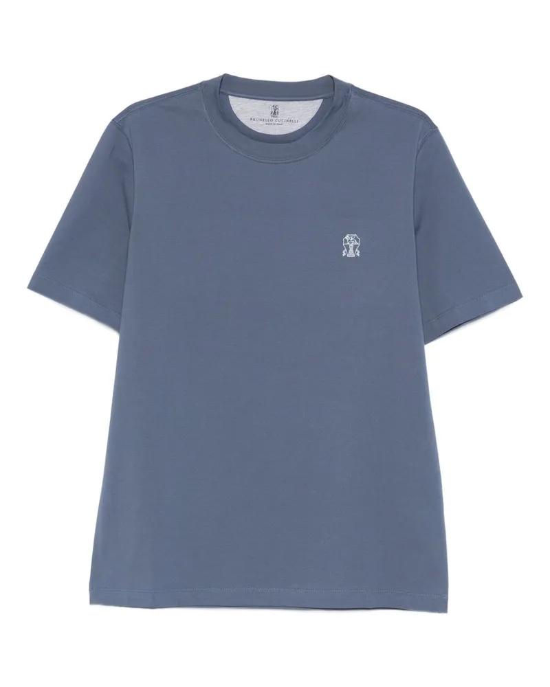 Brunello Cucinelli T-Shirt aus Baumwolle mit Logo Clear
