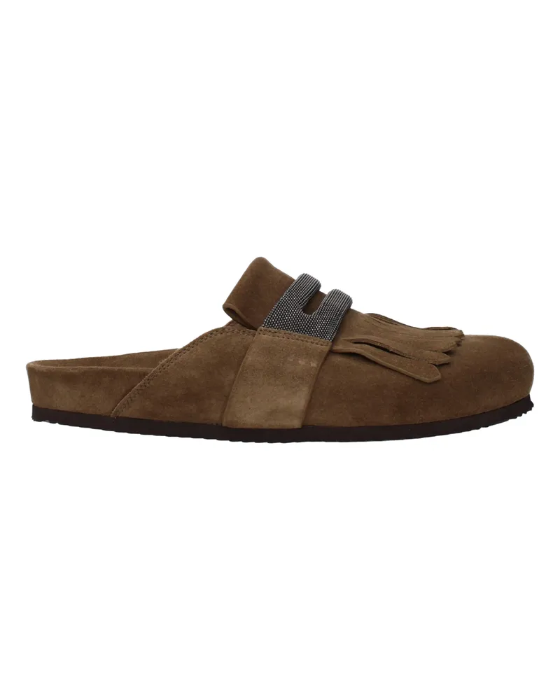 Brunello Cucinelli Damens Mokassins und Clogs Wildleder Braun -