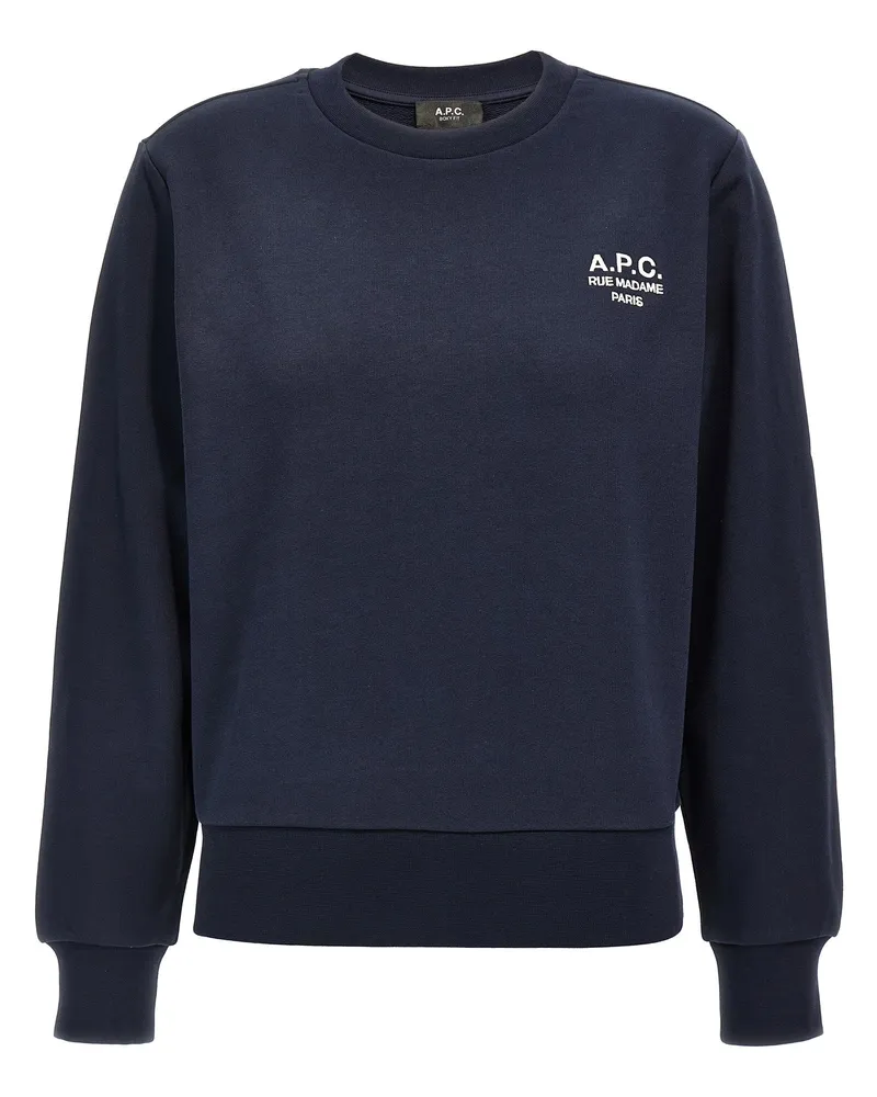 A.P.C. Boxy Rue Madame' Sweatshirt Blue