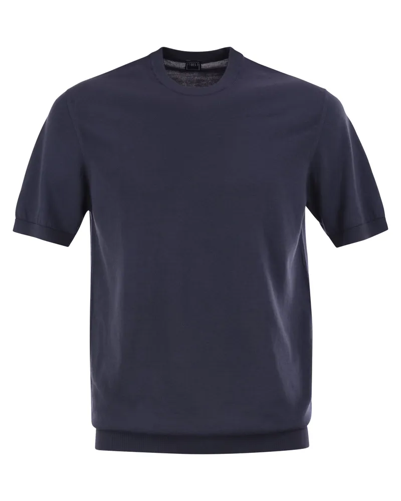 Fedeli Giza Baumwoll -T -Shirt Blue
