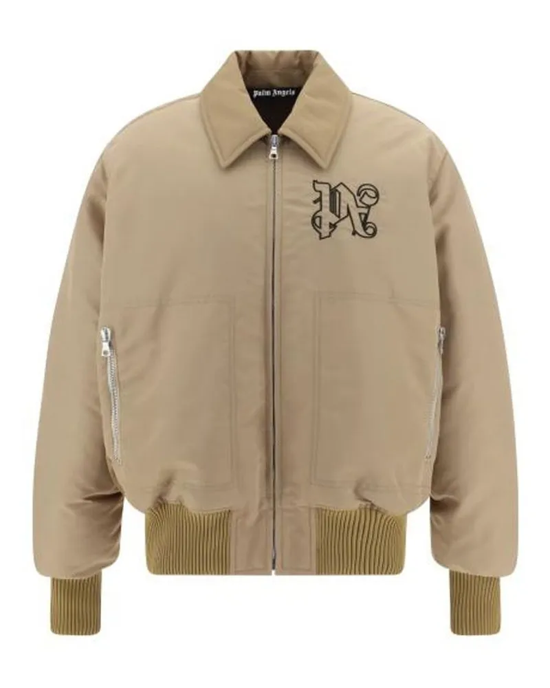 Palm Angels P Ed Bomber Jacke Beige