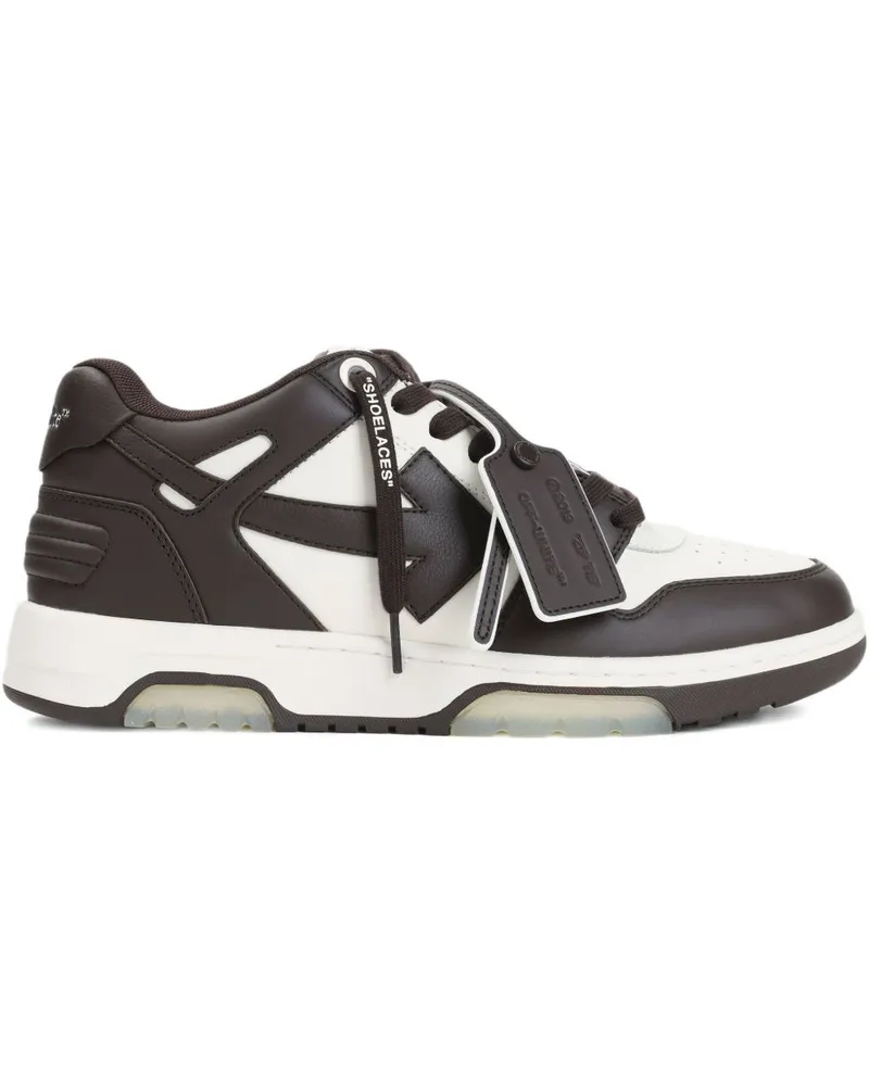 OFF-WHITE Aus weißer Leder -Sneaker aus dem Büro Brown