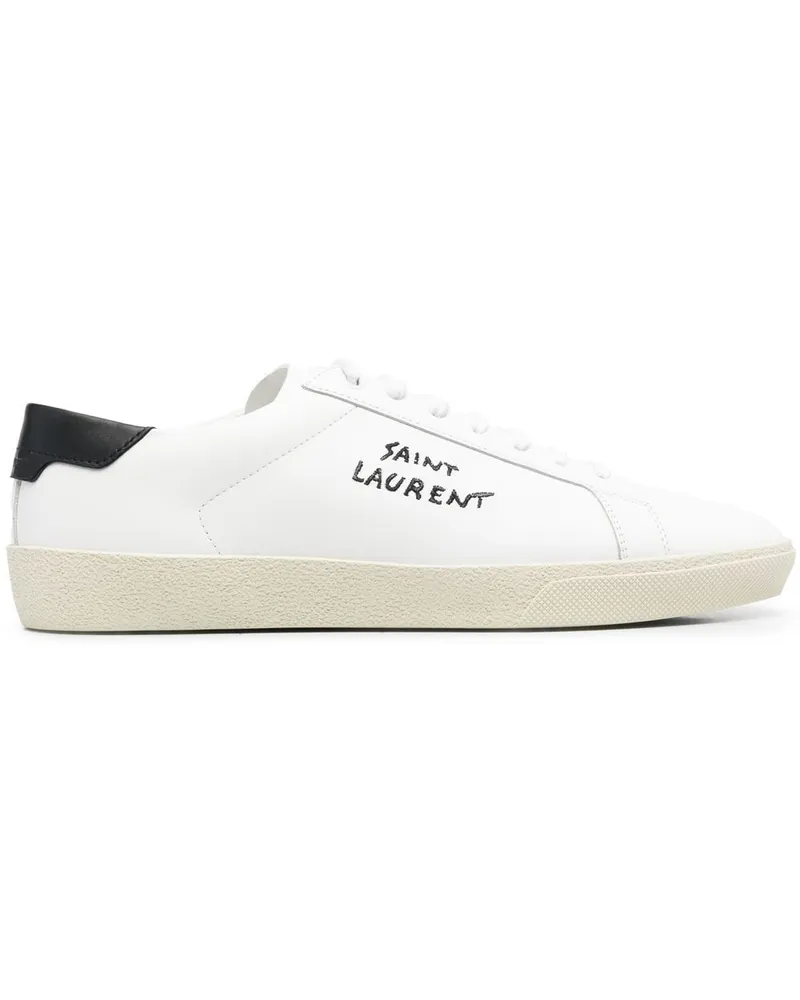 Saint Laurent Court Leder -Turnschuhe White